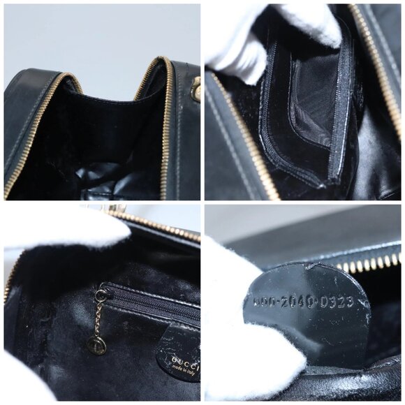 GUCCI Vanity Bamboo Pouch Enamel 2way Black - Picture 14 of 16
